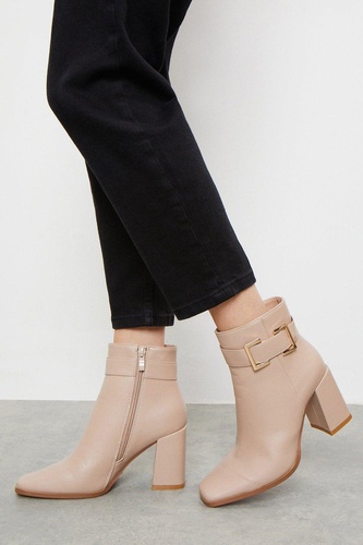 Alto Buckle Detail zip Up Ankle Boots