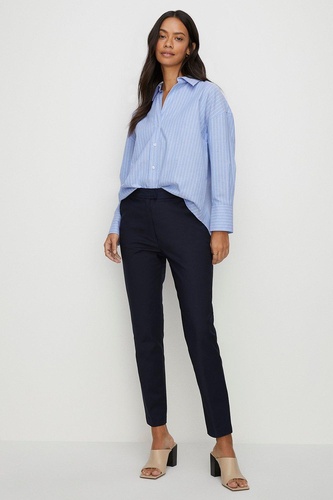 Petite Cotton Sateen Slim Leg Trouser