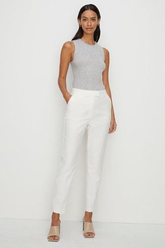 Petite Cotton Sateen Slim Leg Trouser