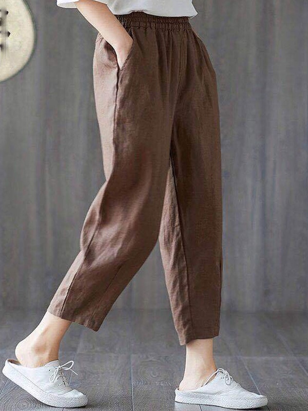 Loose Cotton And Linen Casual Pants