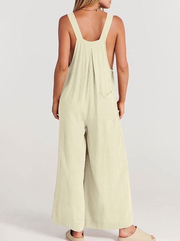 Cotton Linen Loose Casual Jumpsuit