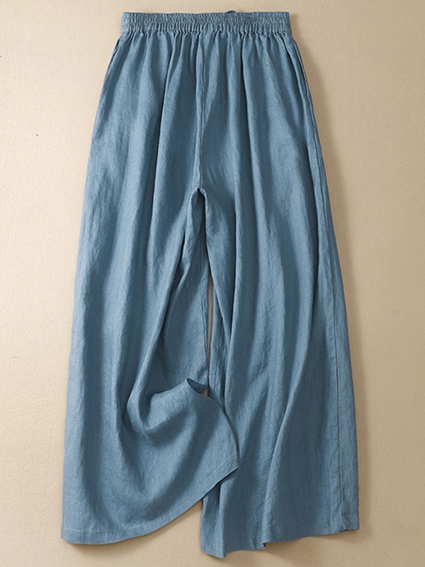 Loose Casual Wide Leg Elastic Waist Pants