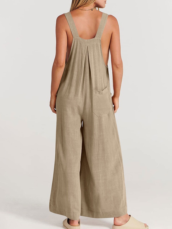 Cotton Linen Loose Casual Jumpsuit