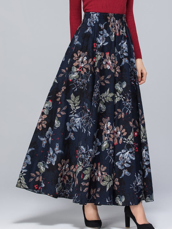 Retro Floral Ethnic Skirt