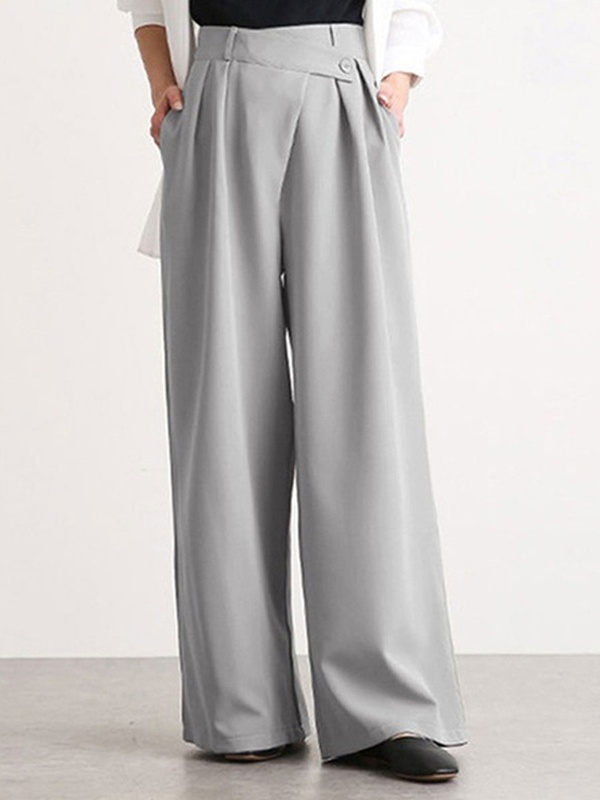 Casual Loose Solid Color Wide leg Pants