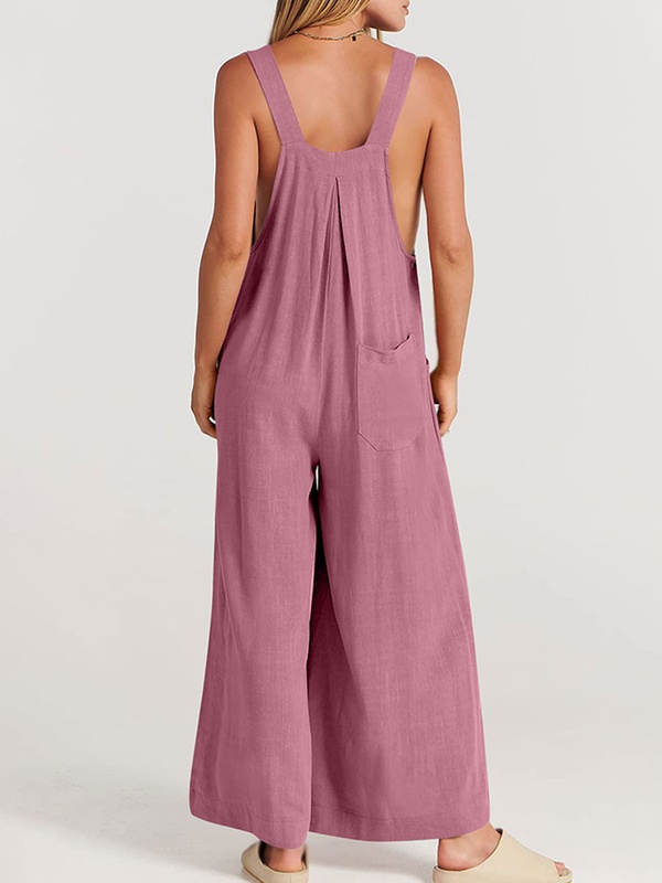 Cotton Linen Loose Casual Jumpsuit