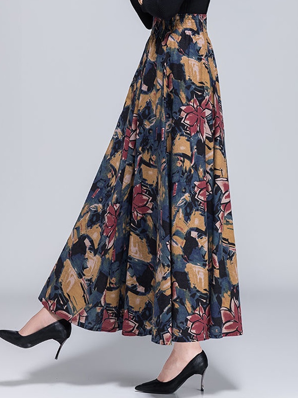 Retro Floral Ethnic Skirt