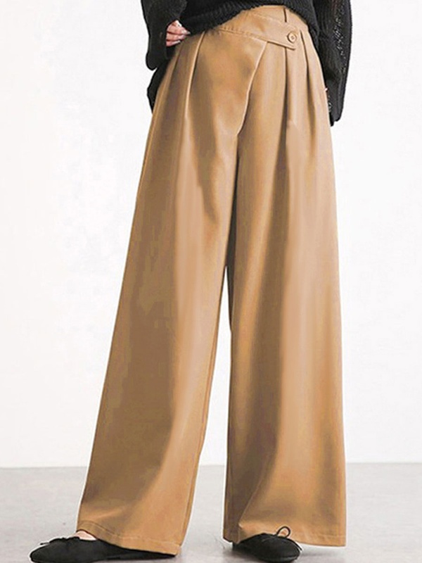 Casual Loose Solid Color Wide leg Pants