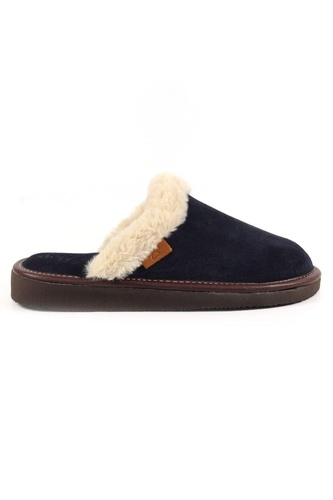 Otto Faux Fur Trim Suede Slippers