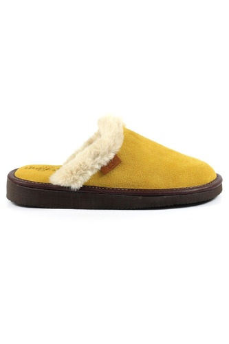 Otto Faux Fur Trim Suede Slippers