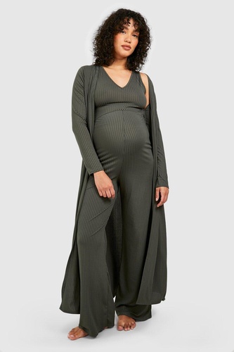 Maternity Rib Jumpsuit amp Duster Lounge Set