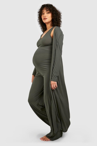 Maternity Rib Jumpsuit amp Duster Lounge Set