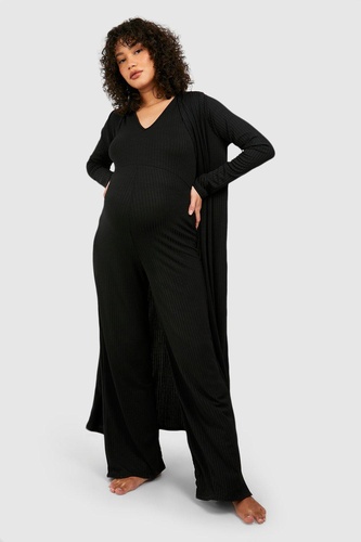 Maternity Rib Jumpsuit amp Duster Lounge Set