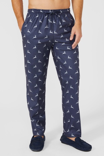 Stag Print Microfleece Straight Leg Pant