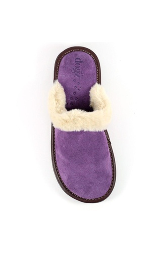 Otto Faux Fur Trim Suede Slippers