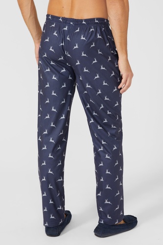 Stag Print Microfleece Straight Leg Pant