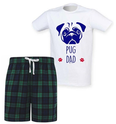 Pug Dad Tartan Short Pyjama Set