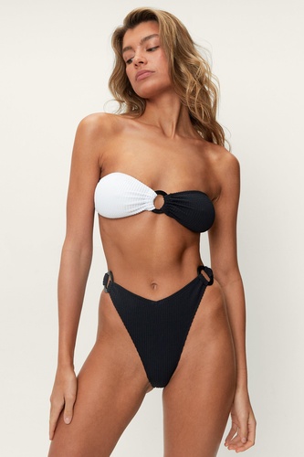 Recycled Two Tone Bandeau Bikini Set