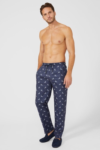 Stag Print Microfleece Straight Leg Pant