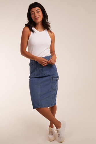 Pocket Denim Skirt