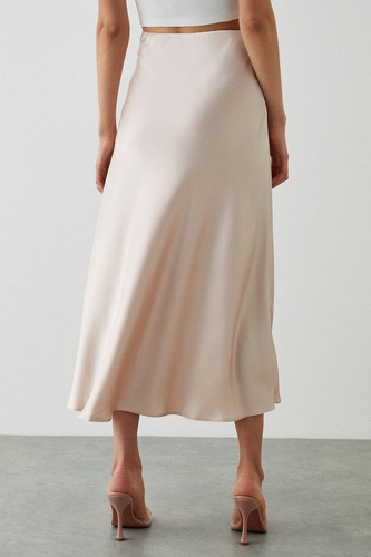 Satin Bias Midi Skirt