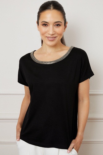 Black Jersey Beaded T shirt