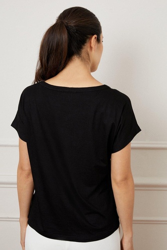 Black Jersey Beaded T shirt