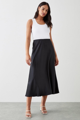 Satin Bias Midi Skirt