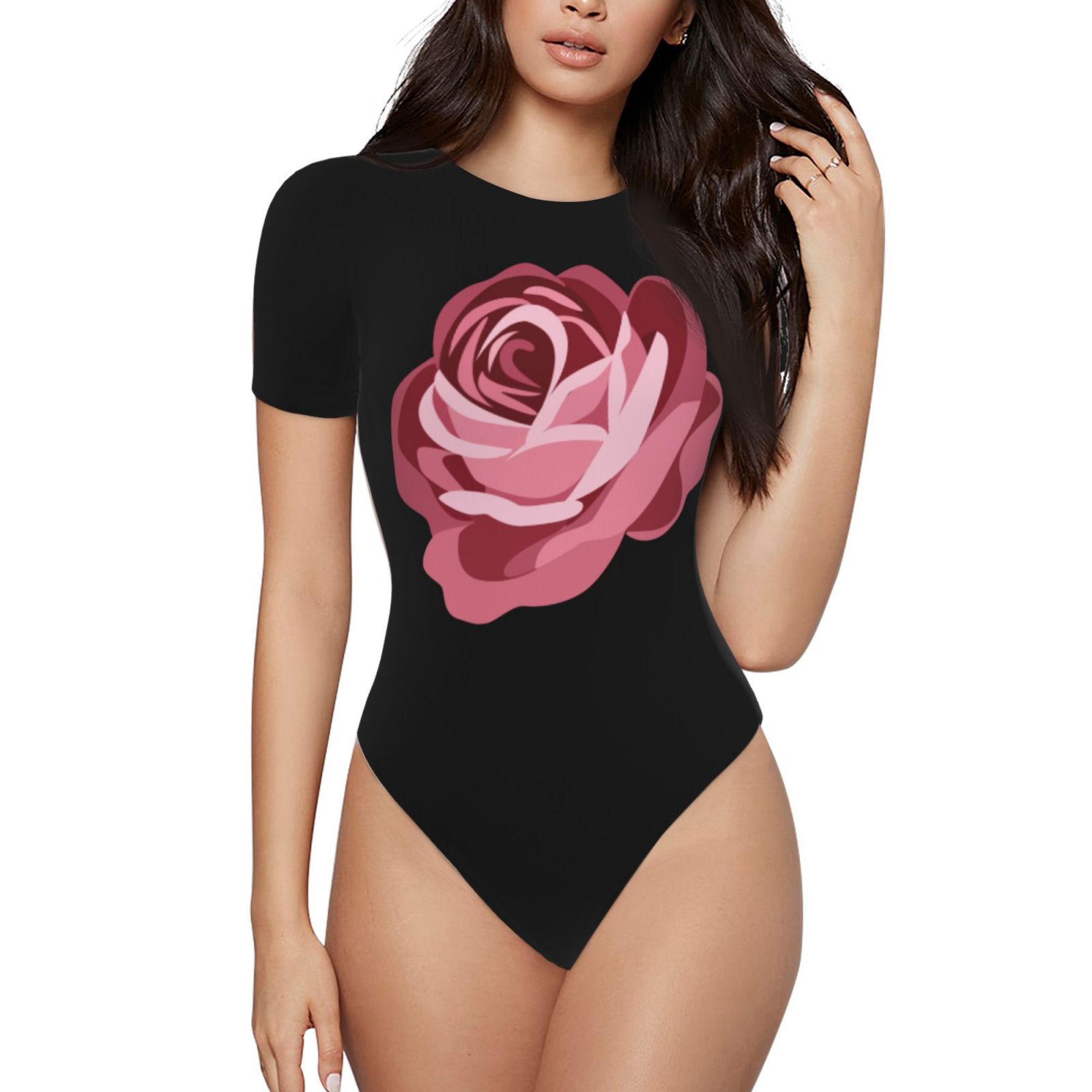 Women's Short-sleeved Rose Onesie