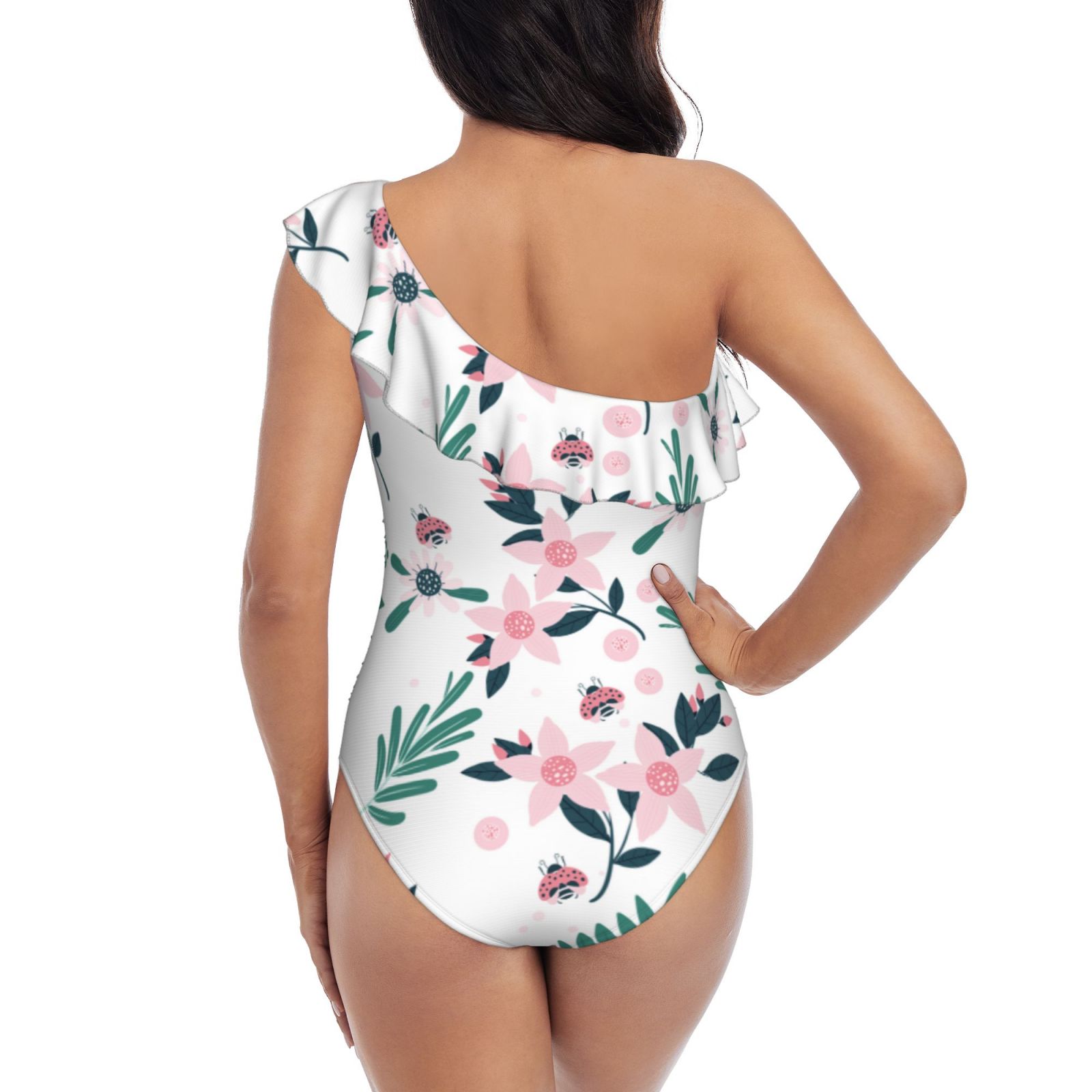 One Shoulder Ruffle Swimsuits