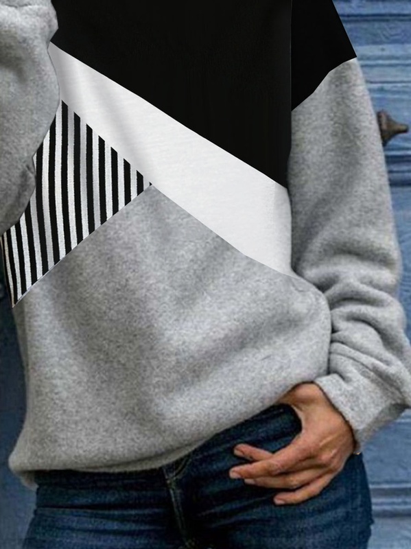 Color Block Casual Sweatshirt