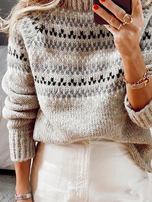 Plus size Casual Long Sleeve Sweater