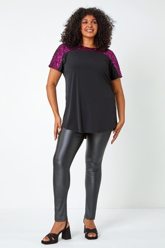 Curve Sequin Embellished Stretch Top