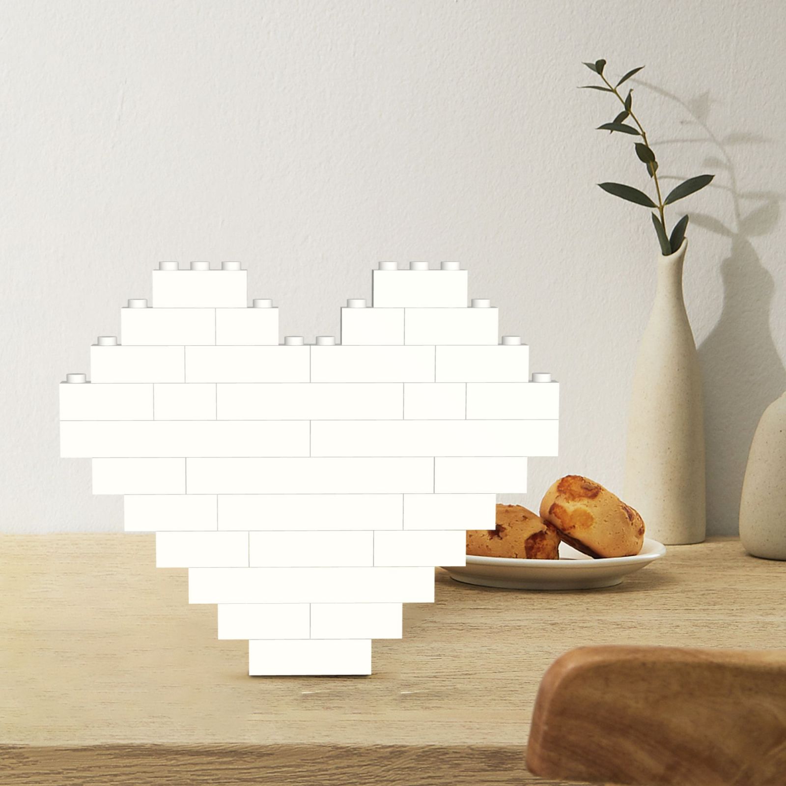 Building Brick Block Puzzle Heart Shaped