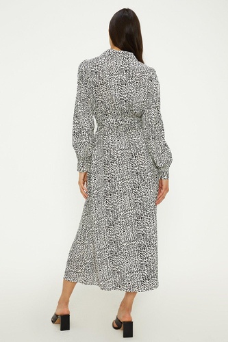 Mono Abstract Tie Midi Shirt Dress