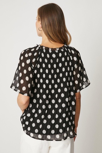 Spot Print Pleat Top