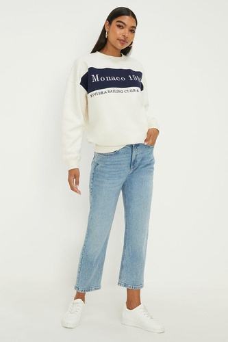 Embroidered Crew Neck Sweatshirt