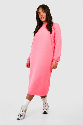 Plus Oversized Longline Split Detail Sweater Dress