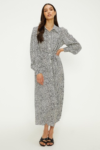 Mono Abstract Tie Midi Shirt Dress