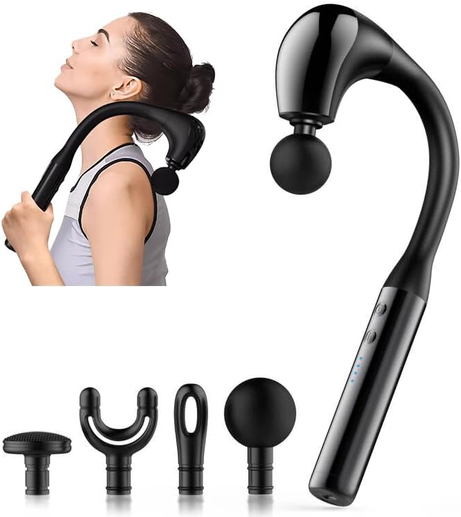 Massage Gun with Extended Handle Revolutionary U-Shaped Back Massager for Pain Relief Deep Tissue Body Massager for Neck,Shoulder,Leg-Reach Every Muscle with Ease