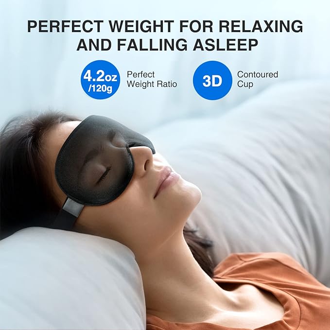 Weighted Sleep Mask, Women Men 3D Blocking Lights Sleeping Mask