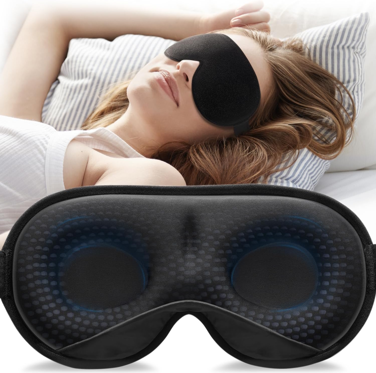 Weighted Sleep Mask, Women Men 3D Blocking Lights Sleeping Mask