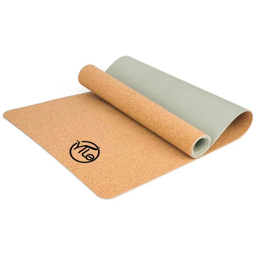 Thick cork dropshipping tpe eco logo yoga mat eco friendly with bag