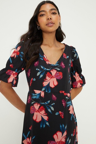 V Neck Midaxi Dress