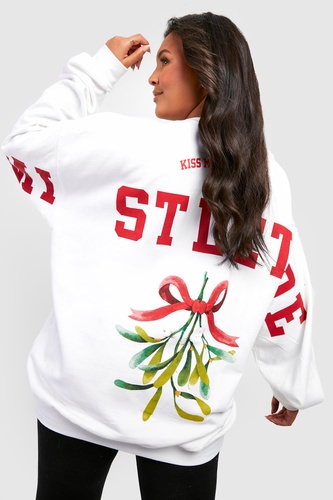 Plus Kiss Me Under The Mistletoe Slogan Christmas Sweater