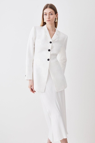 Linen High Break Tailored Blazer