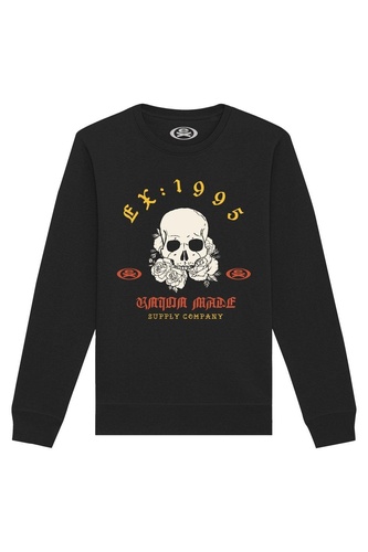 Custom Made Sweatshirt Black Crew Neck Long Sleeve