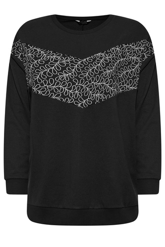 Floral Embroidered Block Sweatshirt