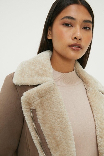 Petite Short Shearling Aviator