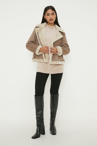 Petite Short Shearling Aviator